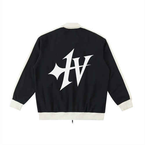1V Contrast Trim Collar Jacket