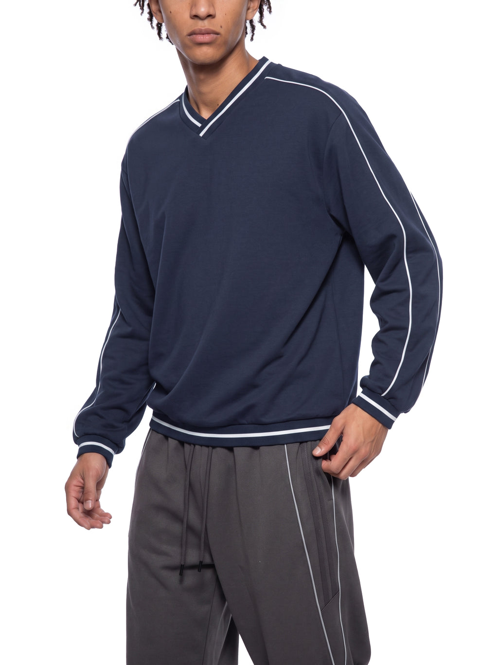 Blade Work Unisex Color Block V-Neck Sweatshirt