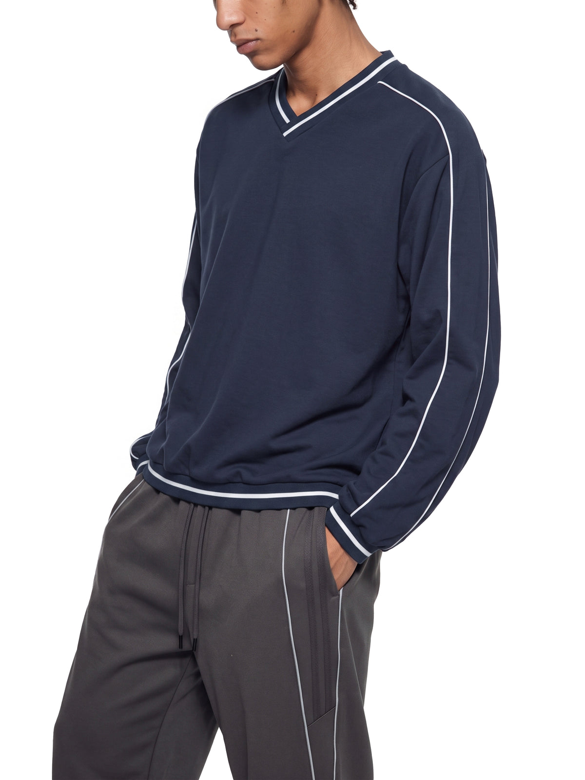 Blade Work Unisex Color Block V-Neck Sweatshirt